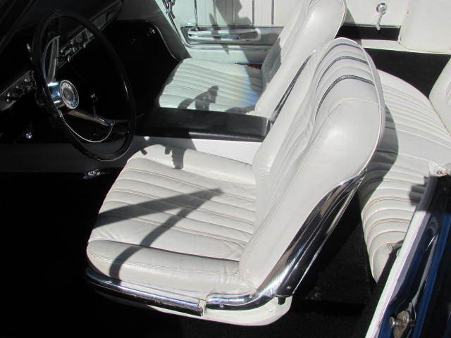 Blue 1963 Ford Galaxie Convertible with white interior