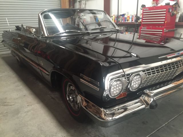 Black 1963 Chevrolet Impala Convertible