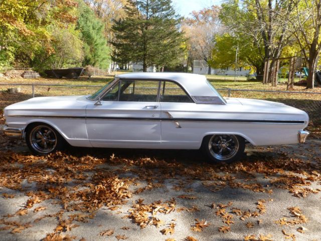 White 1964 Ford Fairlane Coupe with Black interior