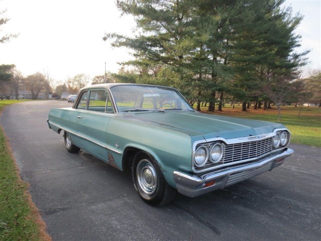 Blue 1964 Chevrolet Biscayne Coupe with Blue interior