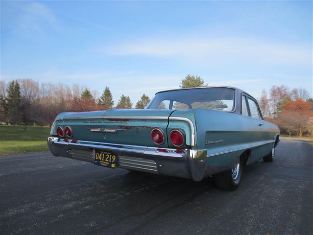 Blue 1964 Chevrolet Biscayne Coupe with Blue interior