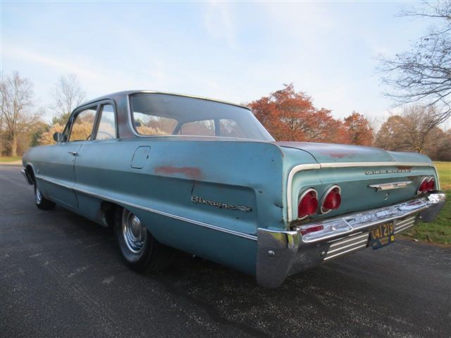 Blue 1964 Chevrolet Biscayne Coupe with Blue interior