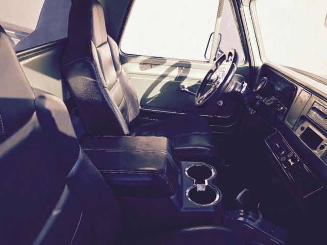 Black 1964 Chevrolet C-10 Small Back Window with Yenko Green interior
