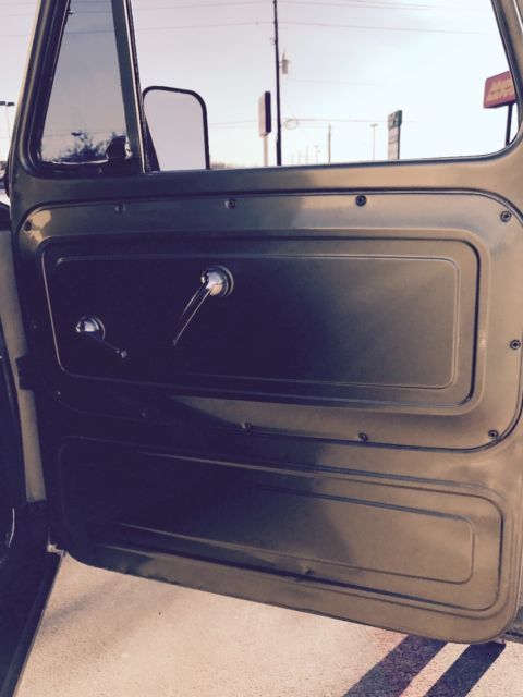 Black 1964 Chevrolet C-10 Small Back Window with Yenko Green interior