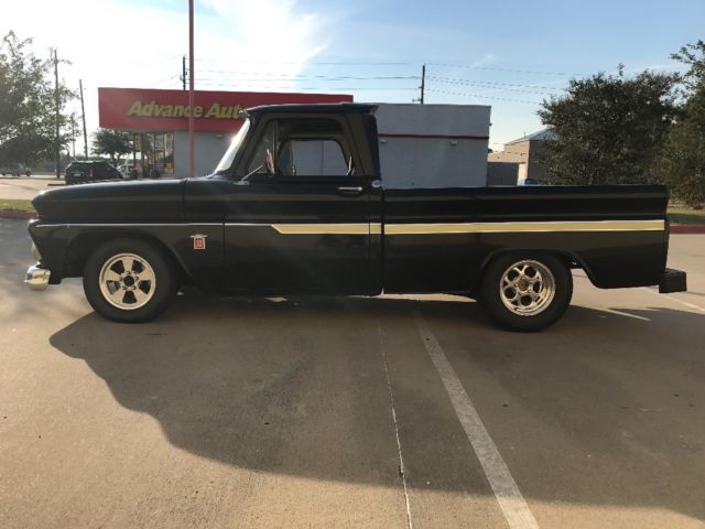Black 1964 Chevrolet C-10 Small Back Window with Yenko Green interior