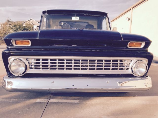Black 1964 Chevrolet C-10 Small Back Window with Yenko Green interior