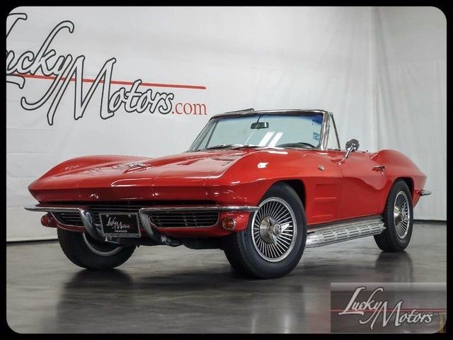 Red 1964 Chevrolet Corvette Convertible with Black interior