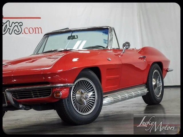 Red 1964 Chevrolet Corvette Convertible with Black interior