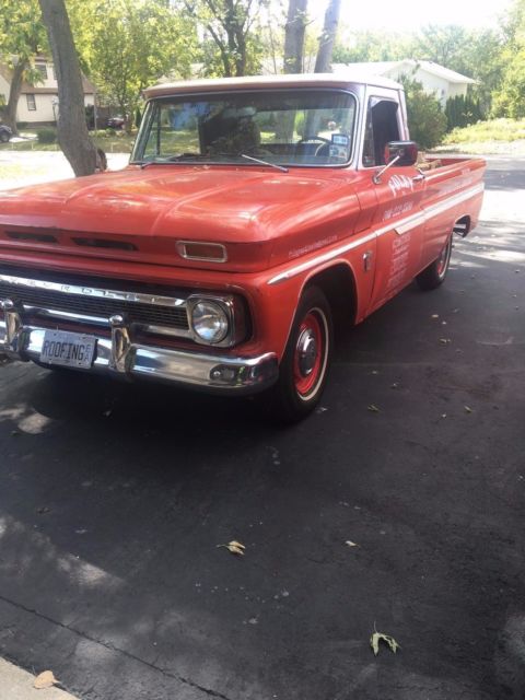 Red 1964 Chevrolet C-10 pickup with Tan interior