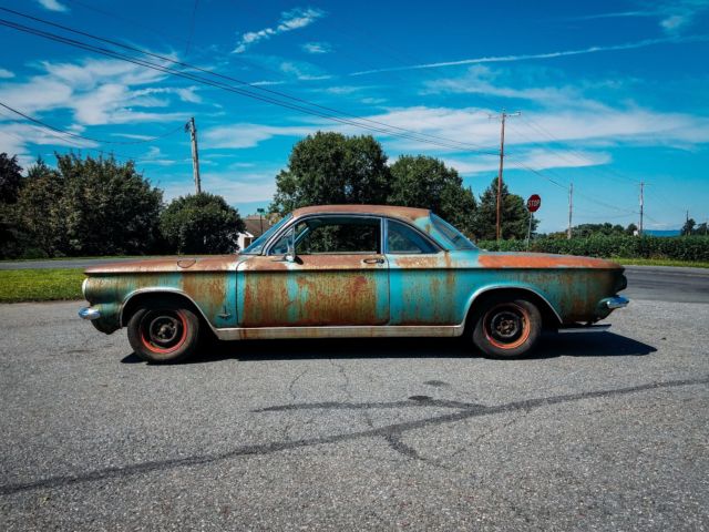 Blue 1964 Chevrolet Corvair Coupe with Blue interior