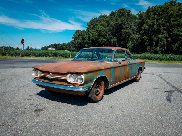 Blue 1964 Chevrolet Corvair Coupe with Blue interior