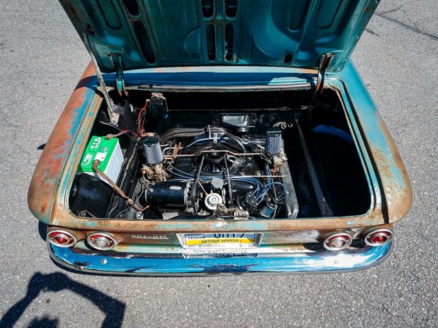 Blue 1964 Chevrolet Corvair Coupe with Blue interior
