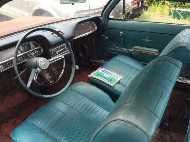 Blue 1964 Chevrolet Corvair Coupe with Blue interior