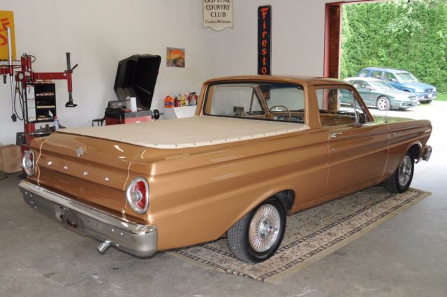 Gold 1964 Ford Ranchero 2 Door Car with Pay Load with Gold interior