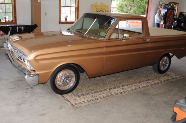 Gold 1964 Ford Ranchero 2 Door Car with Pay Load with Gold interior