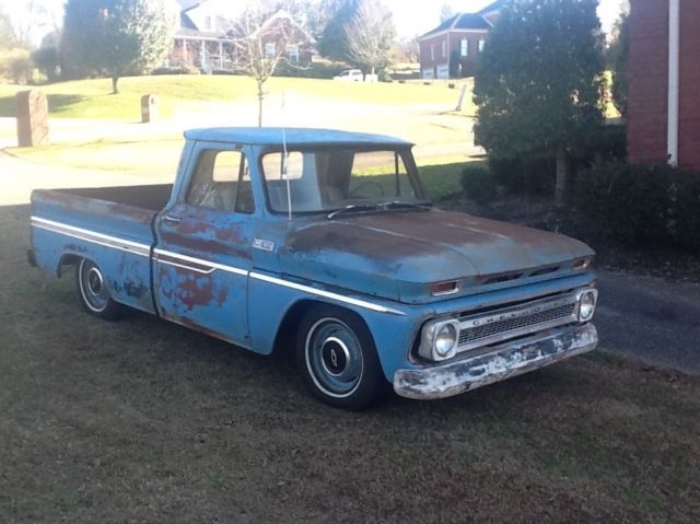 Blue 1965 Chevrolet C-10 Standard Cab Pickup with Gold interior