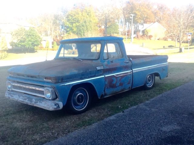 Blue 1965 Chevrolet C-10 Standard Cab Pickup with Gold interior