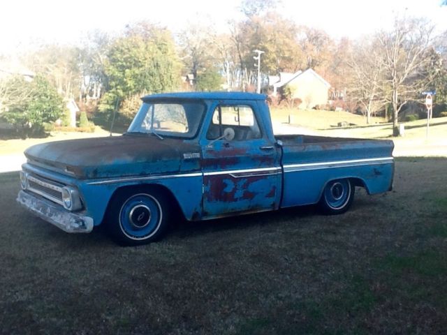 Blue 1965 Chevrolet C-10 Standard Cab Pickup with Gold interior