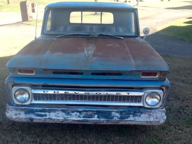 Blue 1965 Chevrolet C-10 Standard Cab Pickup with Gold interior