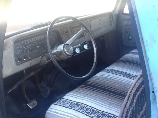 Blue 1965 Chevrolet C-10 Standard Cab Pickup with Gold interior