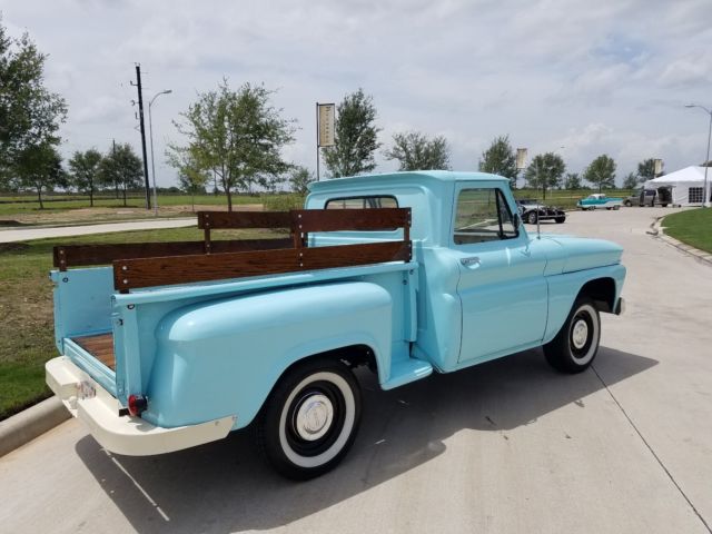 Blue 1965 Chevrolet C-10 Standard Cab Pickup with Tan interior