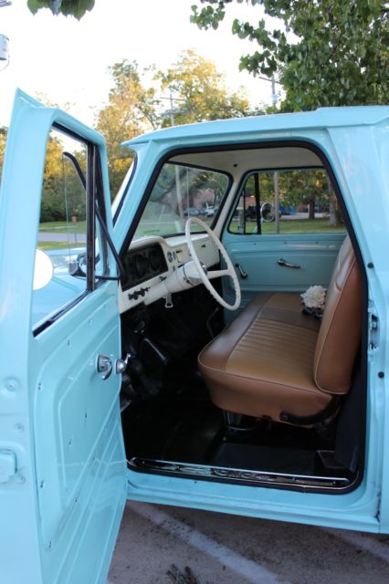 Blue 1965 Chevrolet C-10 Standard Cab Pickup with Tan interior