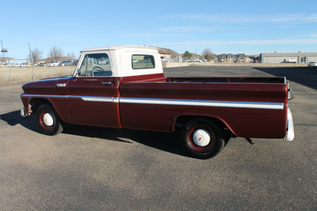 Maroon 1965 Chevrolet C-10 Pickup with Tan interior