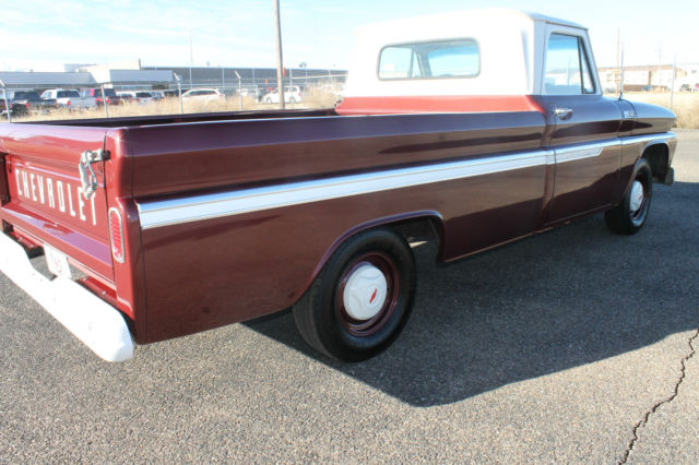 Maroon 1965 Chevrolet C-10 Pickup with Tan interior