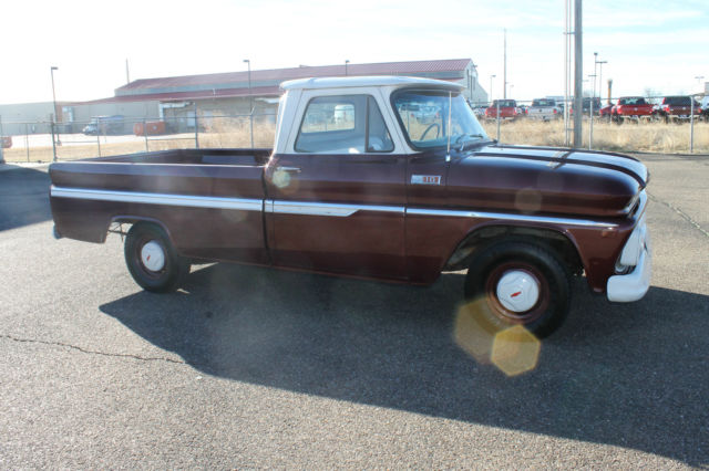 Maroon 1965 Chevrolet C-10 Pickup with Tan interior