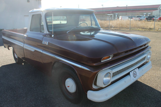 Maroon 1965 Chevrolet C-10 Pickup with Tan interior