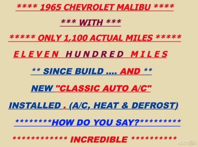 Green 1965 Chevrolet Malibu Coupe with White interior