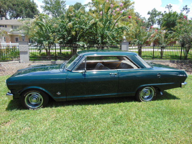 Green 1965 Chevrolet Nova Coupe with Tan interior