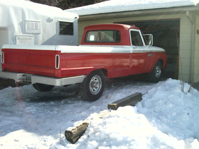 Red 1965 Ford F-250 Long Bed