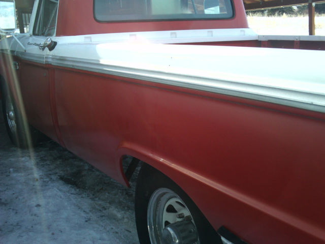 Red 1965 Ford F-250 Long Bed