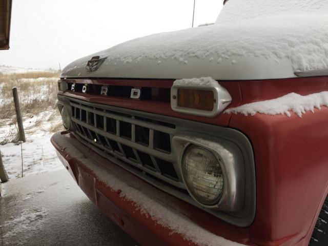 Red 1965 Ford F-250 Long Bed