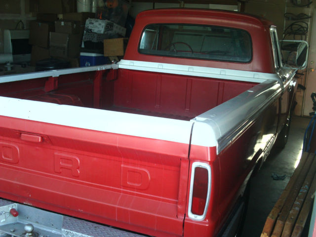 Red 1965 Ford F-250 Long Bed