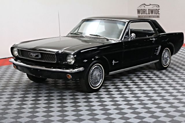 Black 1966 Ford Mustang with Black interior