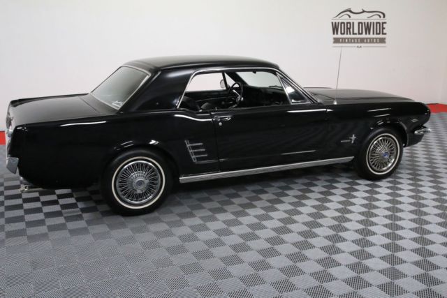 Black 1966 Ford Mustang with Black interior