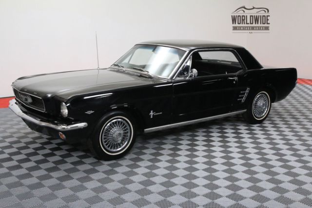 Black 1966 Ford Mustang with Black interior