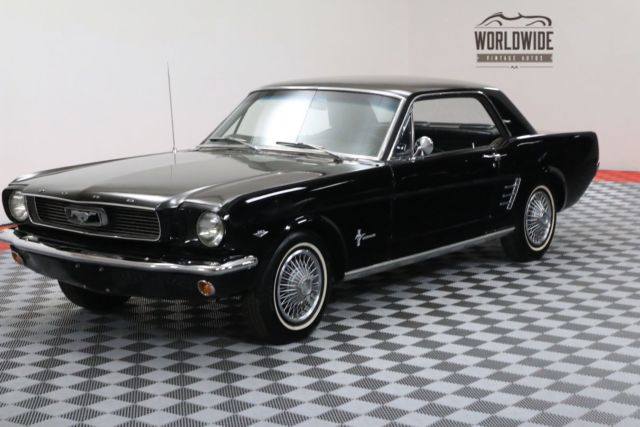 Black 1966 Ford Mustang with Black interior
