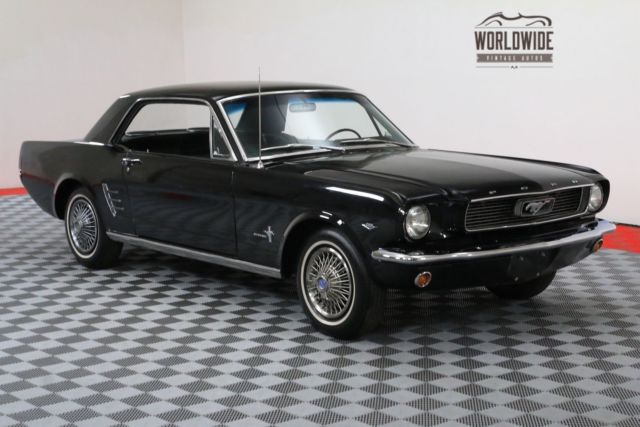 Black 1966 Ford Mustang with Black interior