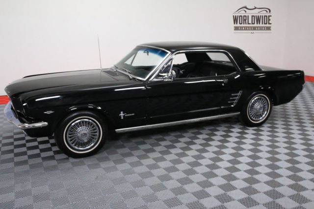 Black 1966 Ford Mustang with Black interior