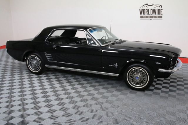 Black 1966 Ford Mustang with Black interior