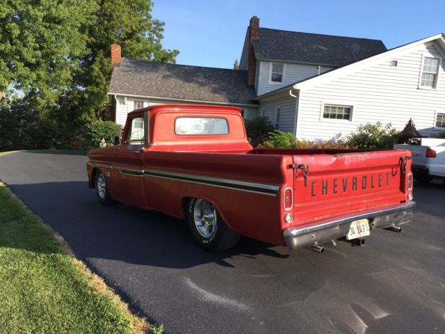 Red 1966 Chevrolet C-10 with Gray interior