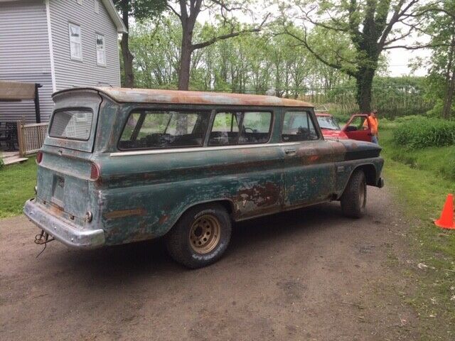 Green 1966 Chevrolet C-10 Wagon with Tan interior