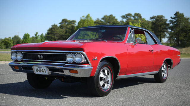 Red 1966 Chevrolet Chevelle Coupe with Red interior