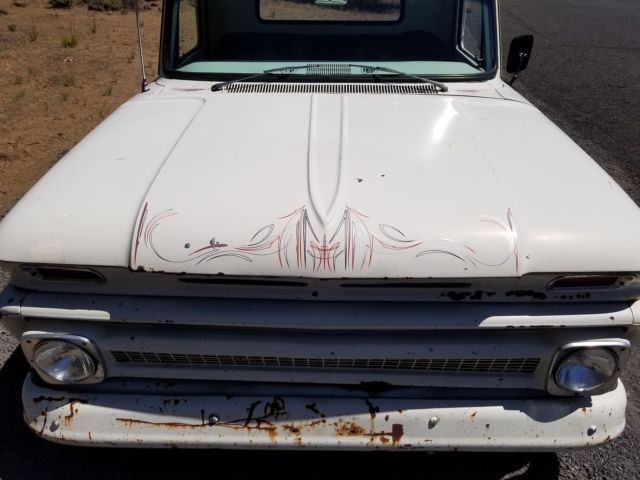 White 1966 Chevrolet C-10 Standard Cab Pickup with Gray interior