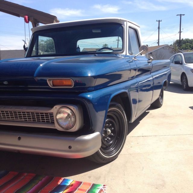 Blue 1966 Chevrolet C-10 Standard Cab Pickup with Black interior