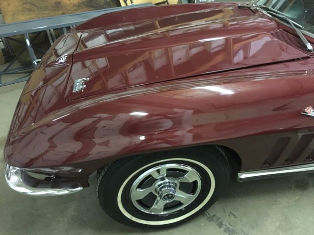 Milano Maroon 1966 Chevrolet Corvette Convertible with Black interior
