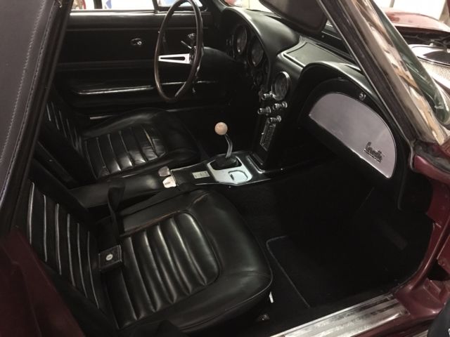Milano Maroon 1966 Chevrolet Corvette Convertible with Black interior